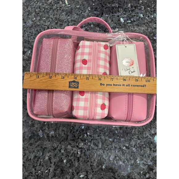 Blush Crush Pink Travel Cosmetic Bag Set – 3 Piece Makeup Bags New - Picture 4 of 7